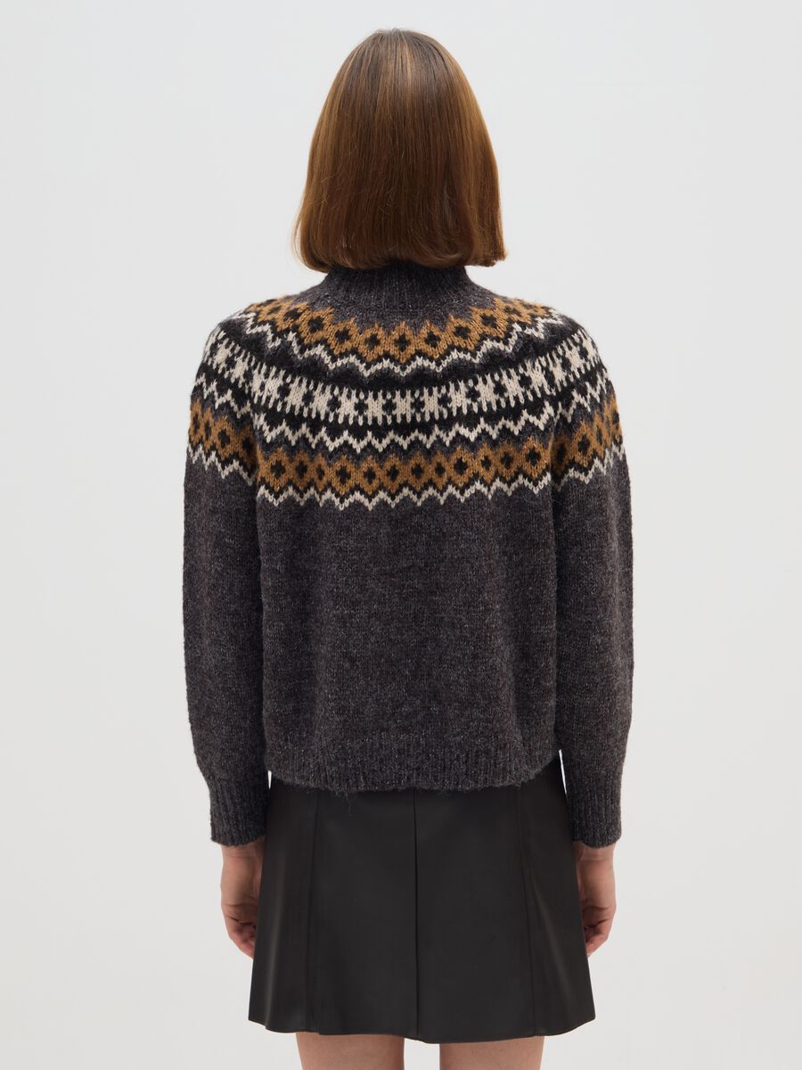Multicolour Regular Fit Jacquard Pattern Pullover_2