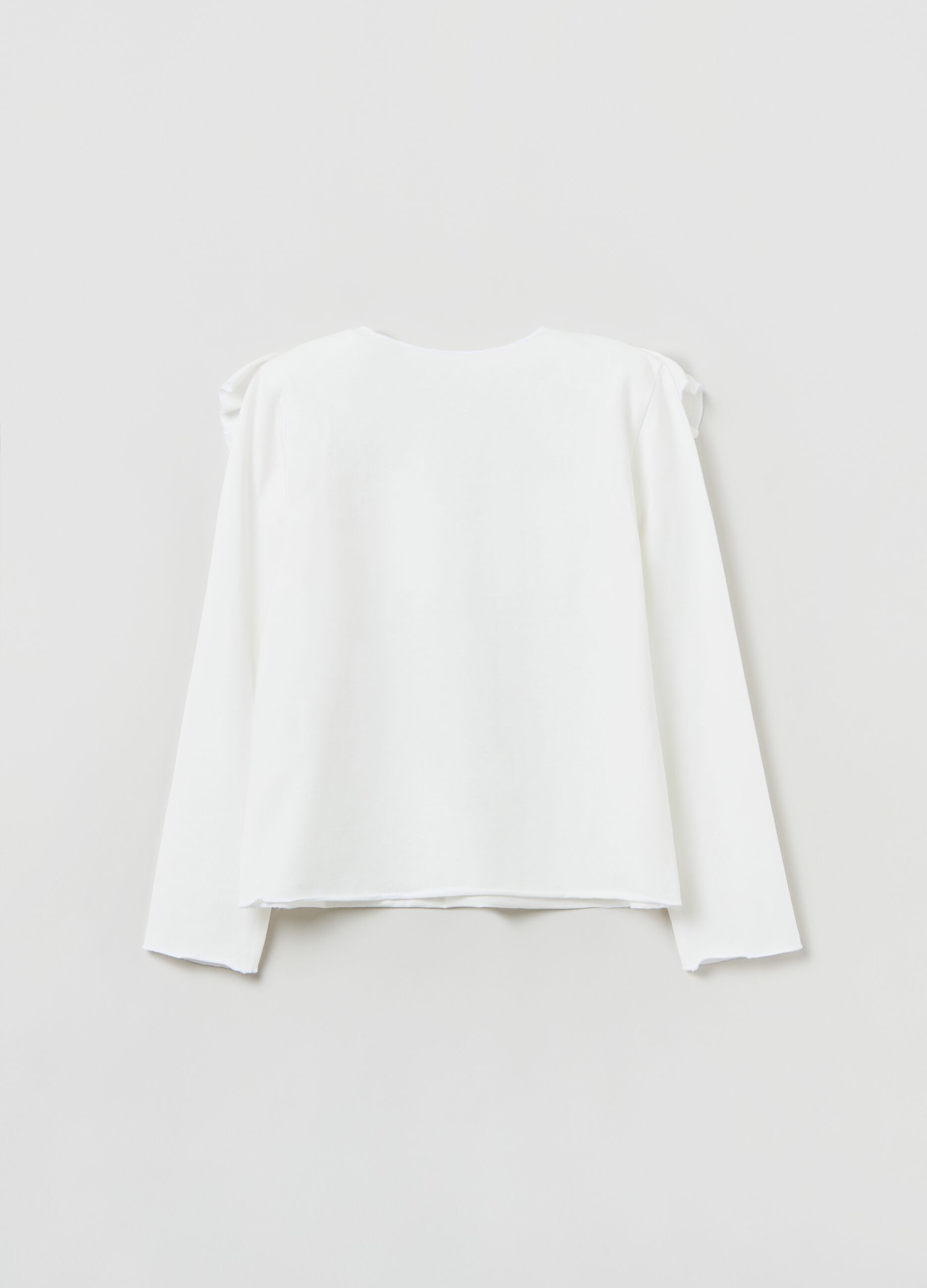 T-shirt a maniche lunghe con volant_1