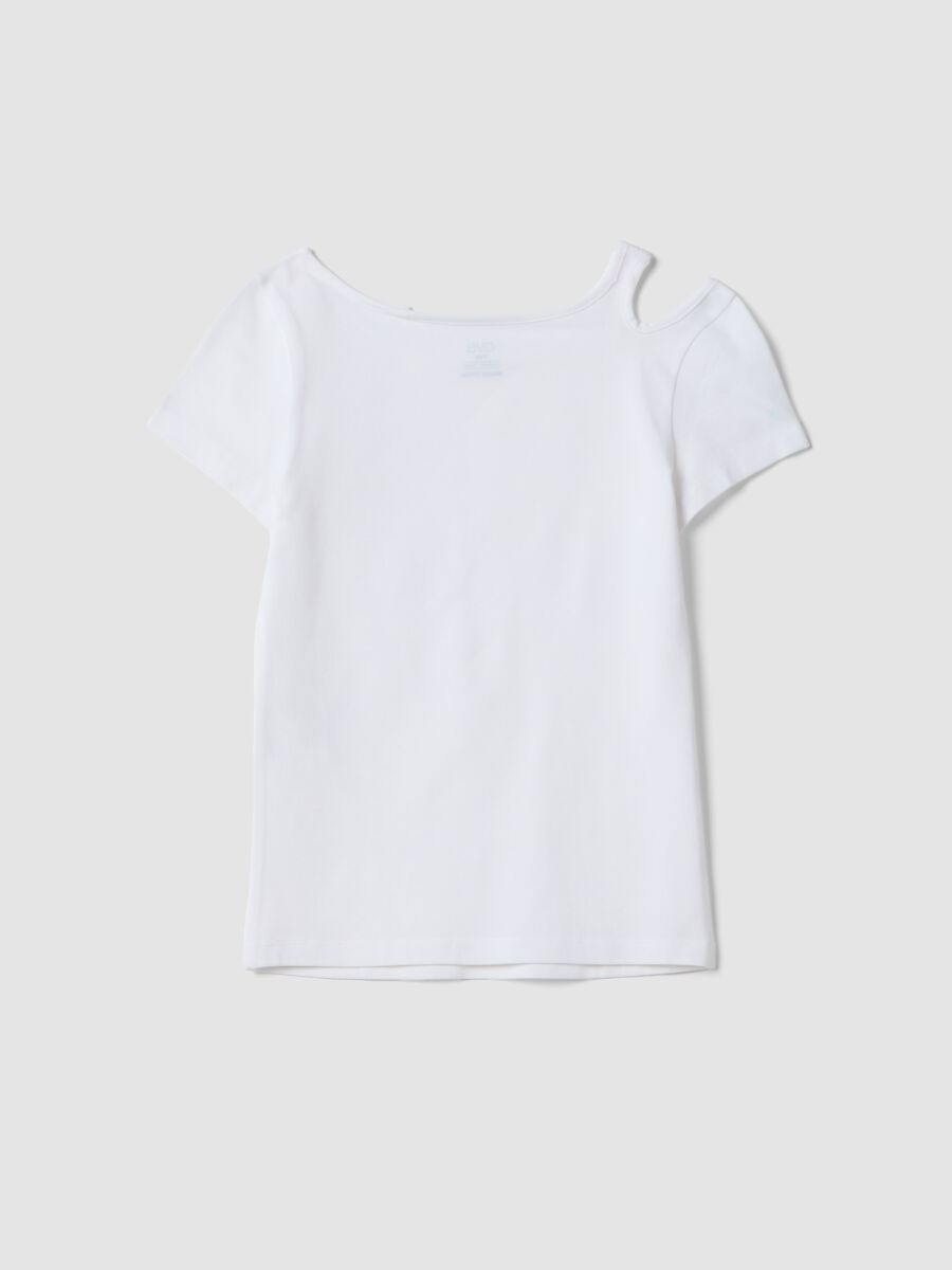 T-shirt bianca in cotone organico a maniche corte_1