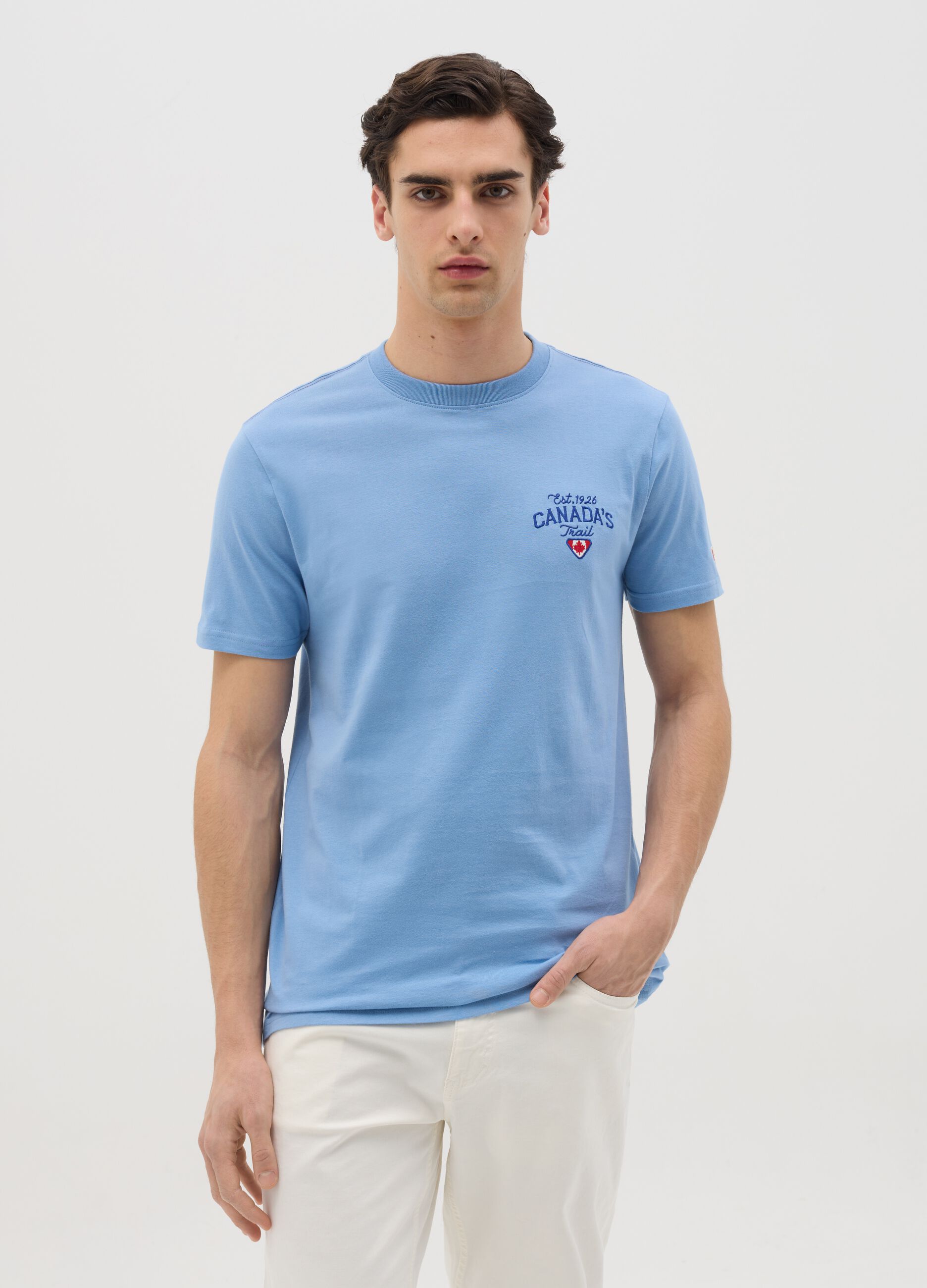 Cotton T-shirt with embroidered logo