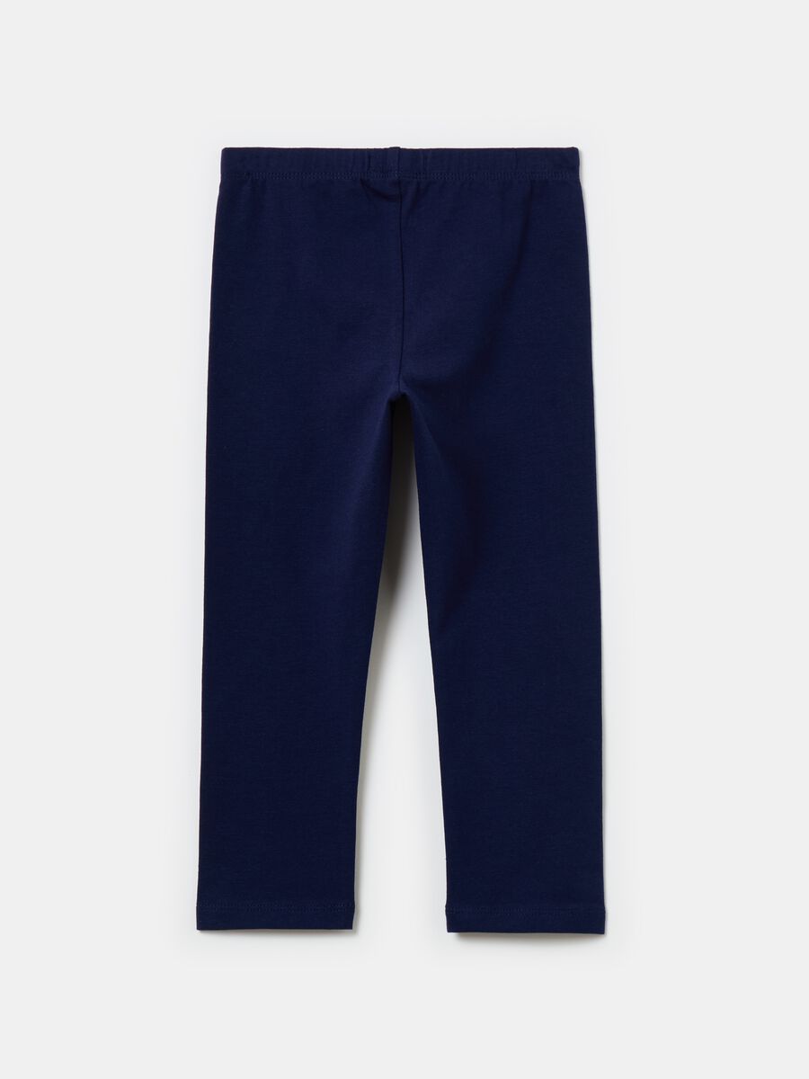 Three-quarter leggings with glitter flower_1