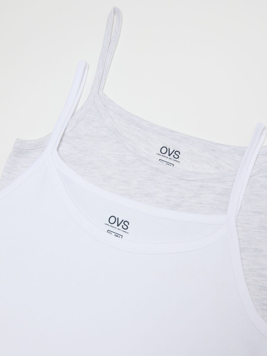 Twin pack of multicolour regular fit stretch cotton vests_1