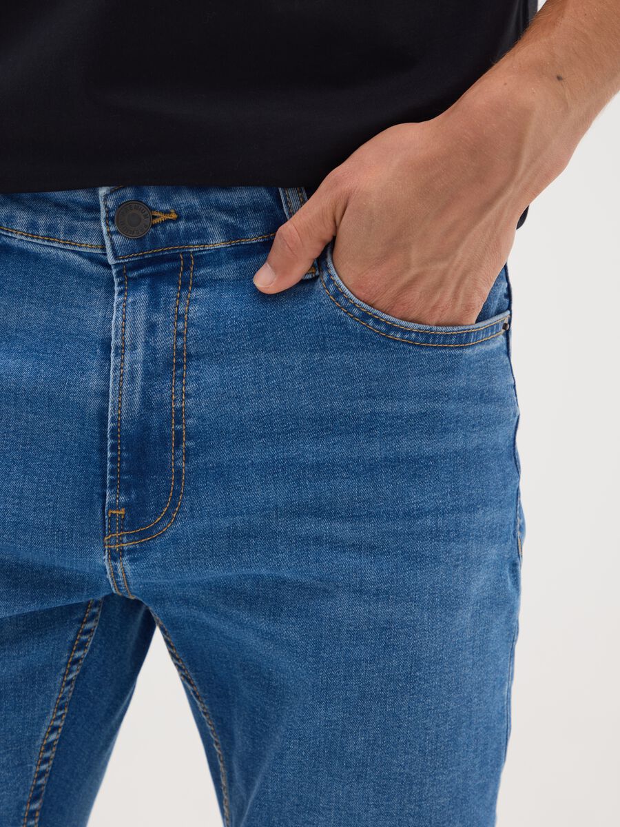Blue denim cotton skinny jeans_3