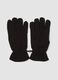 Black fleece gloves with elasticated cuff_0
