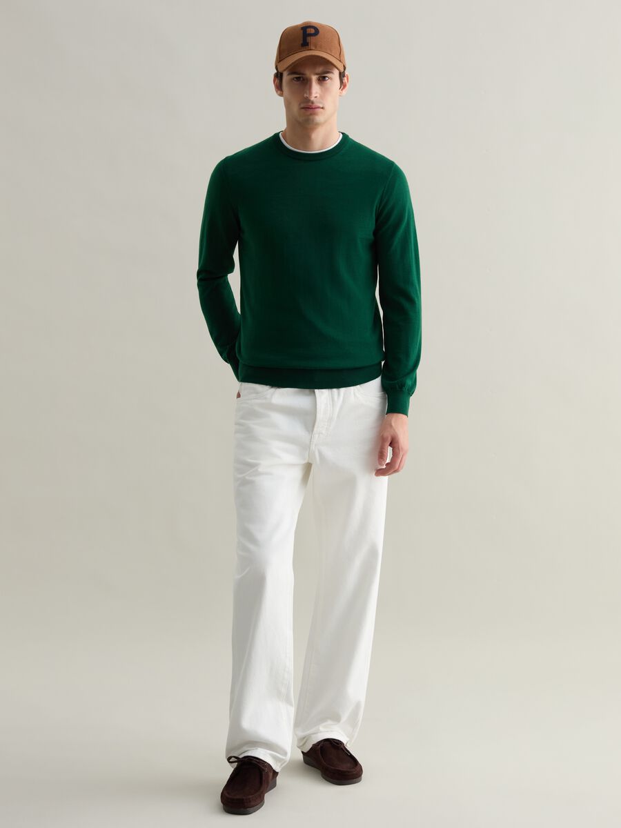 Merino wool pullover with round neck_1