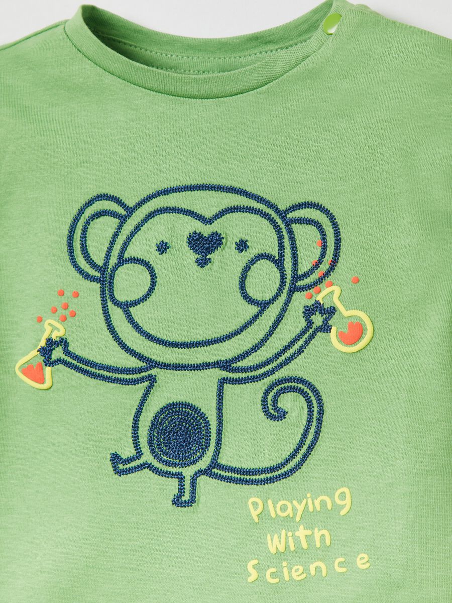 T-shirt con ricamo scimmietta_2
