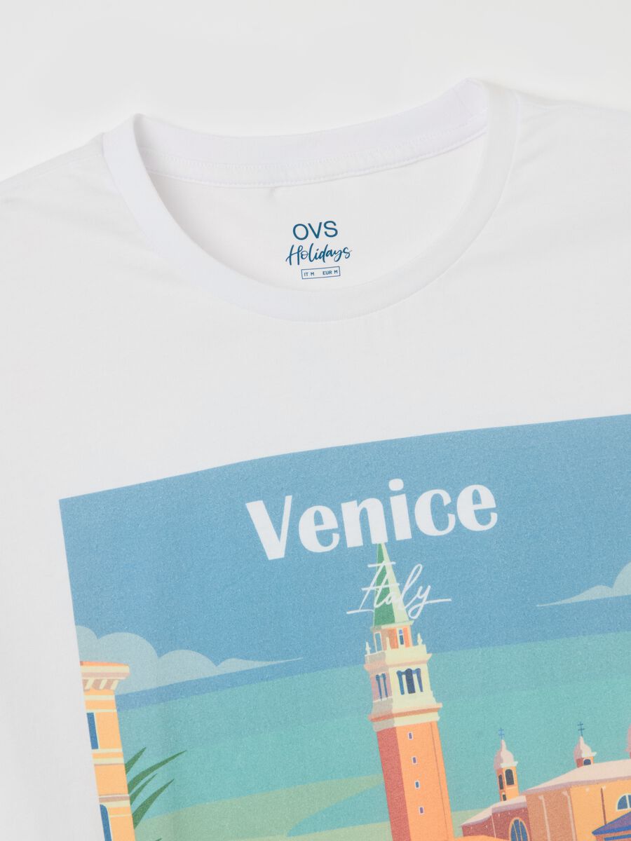 Cotton T-shirt with "Venice Italy" print_5