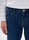 Blue denim cotton blend slim fit jeans_3
