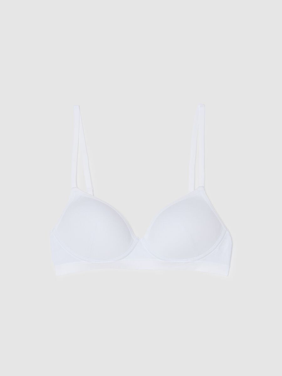 Women's White Stretch Cotton Bra_4