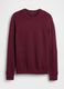 Maglione girocollo bordeaux in puro cotone_4