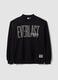 Black cotton-blend sweatshirt with front logo_4