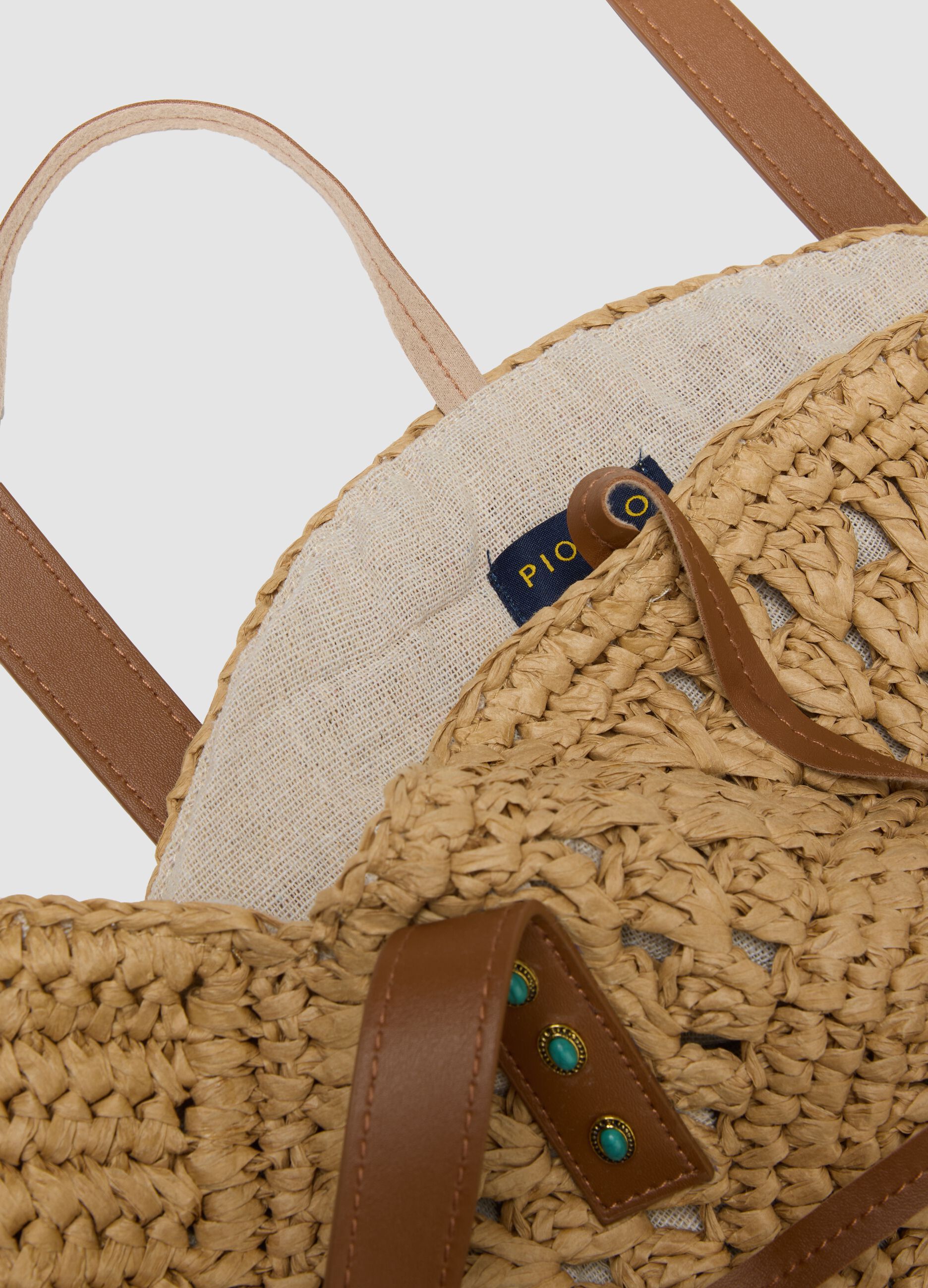 Beige paper-fibre beach bag