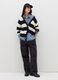 Pullover with striped pattern and V neck_0