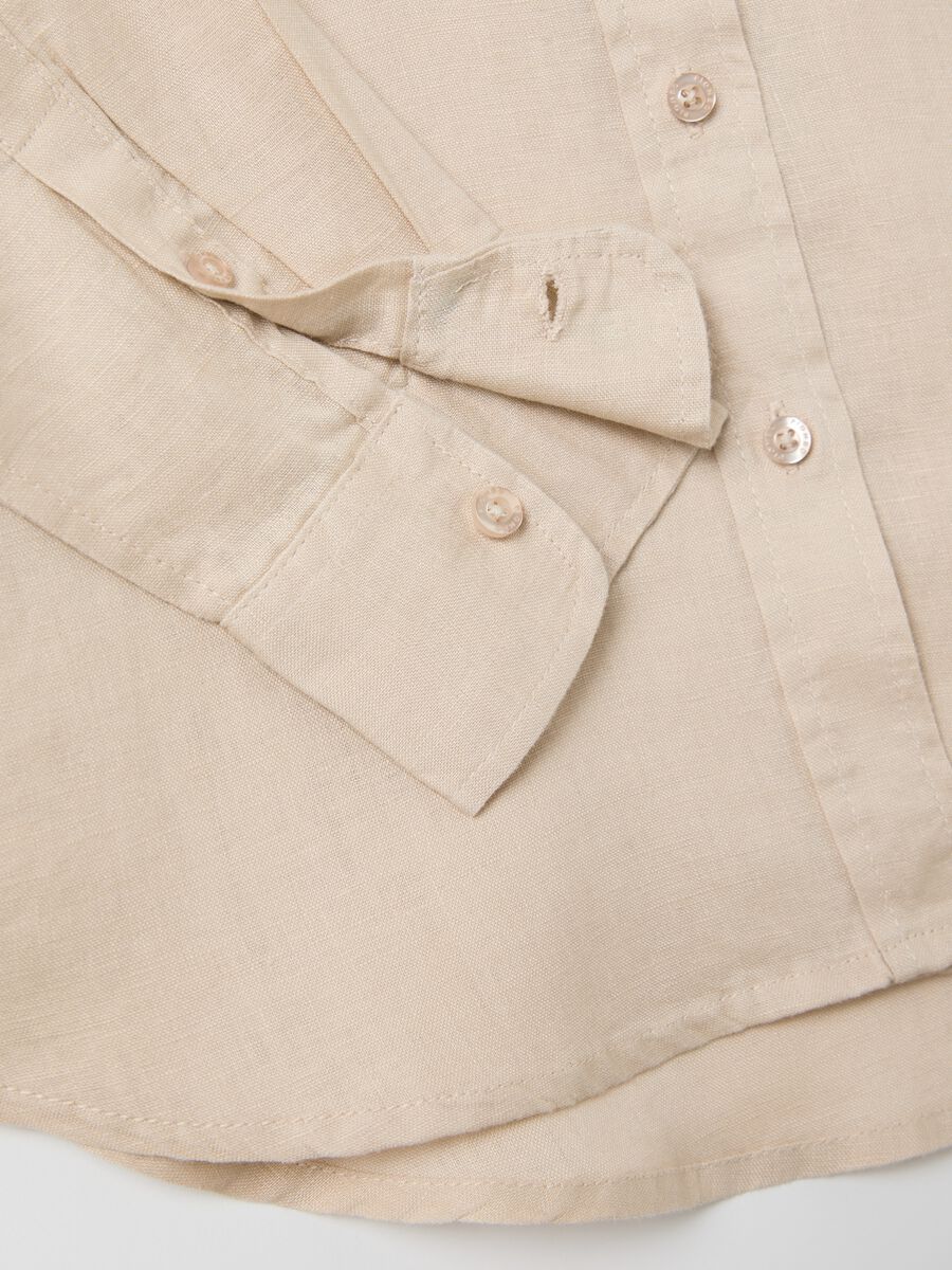 Beige regular-fit shirt in linen_5