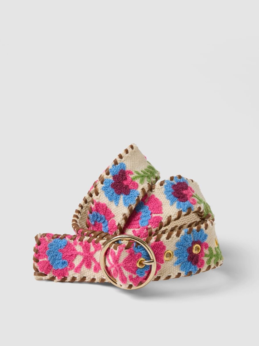 Multicoloured pure cotton belt with embroidery_2
