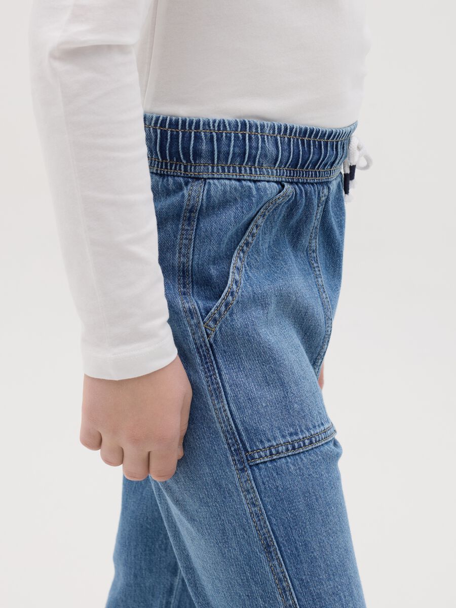 Denim joggers with drawstring_2