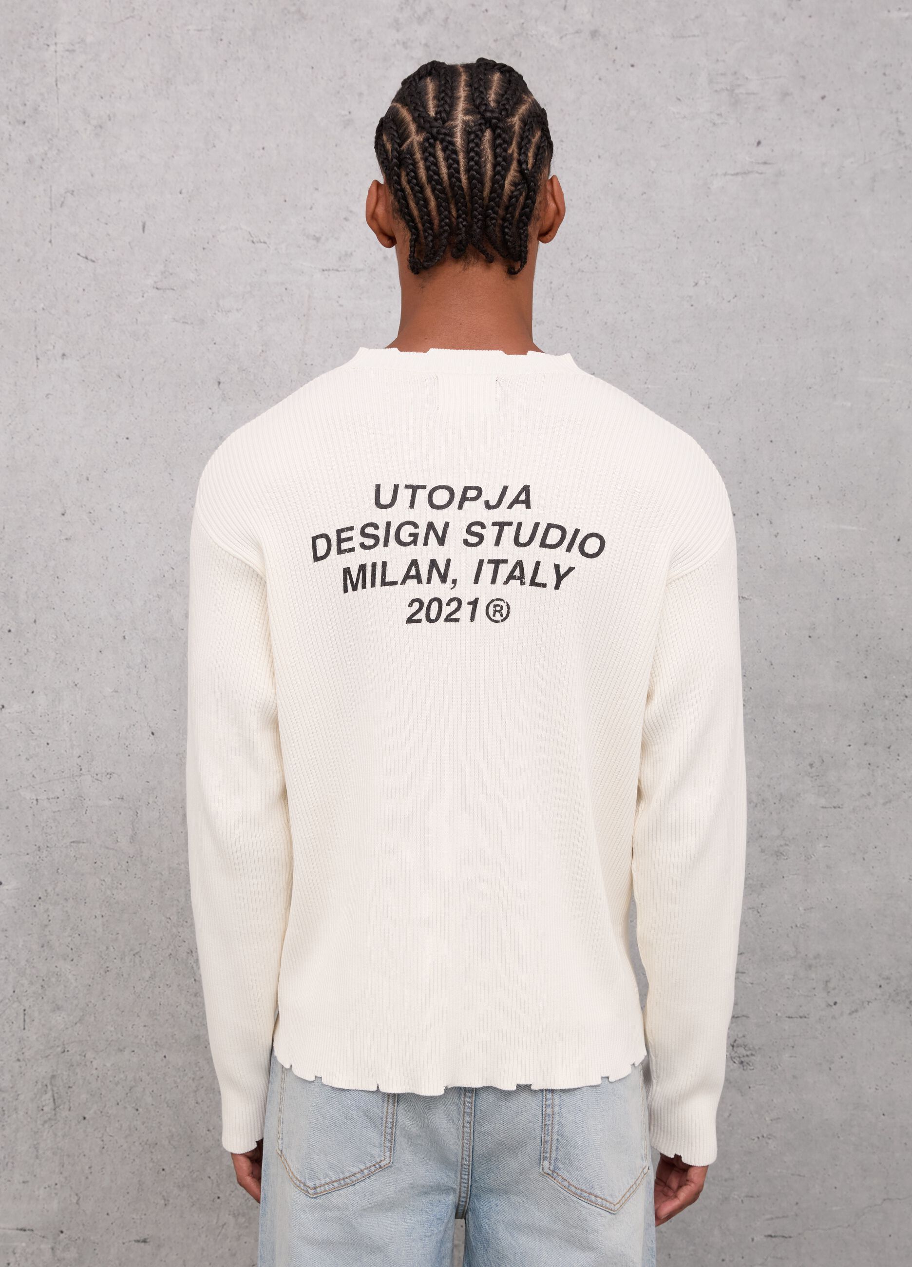 Light Knit Crewneck Vintage White