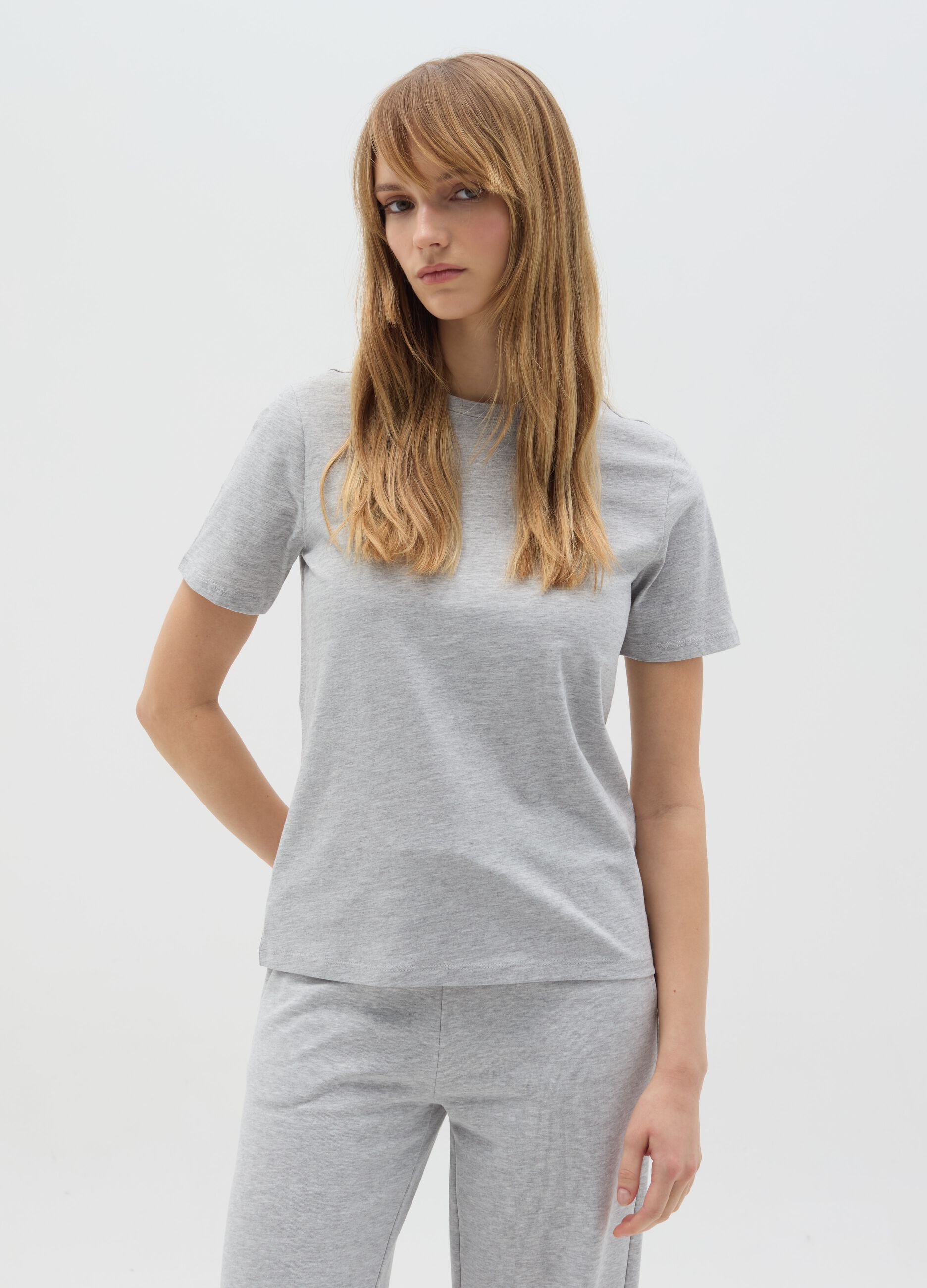 Organic cotton T-shirt with round neck
