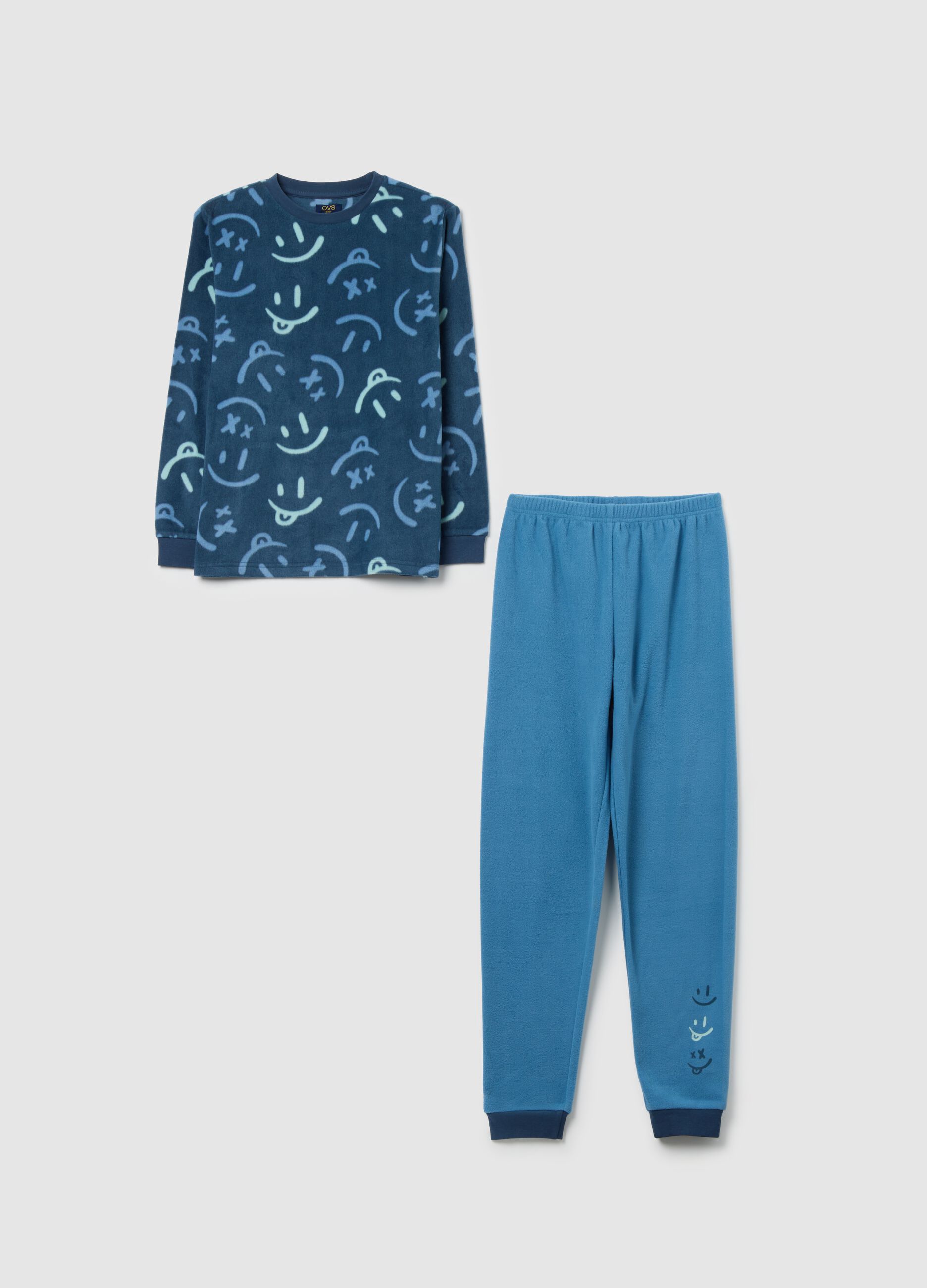 Children's Blue Fleece Pyjamas