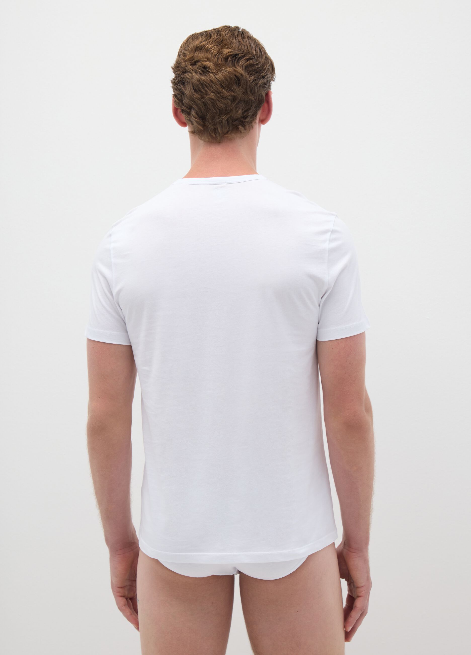 Men's pure cotton white regular fit T-shirt