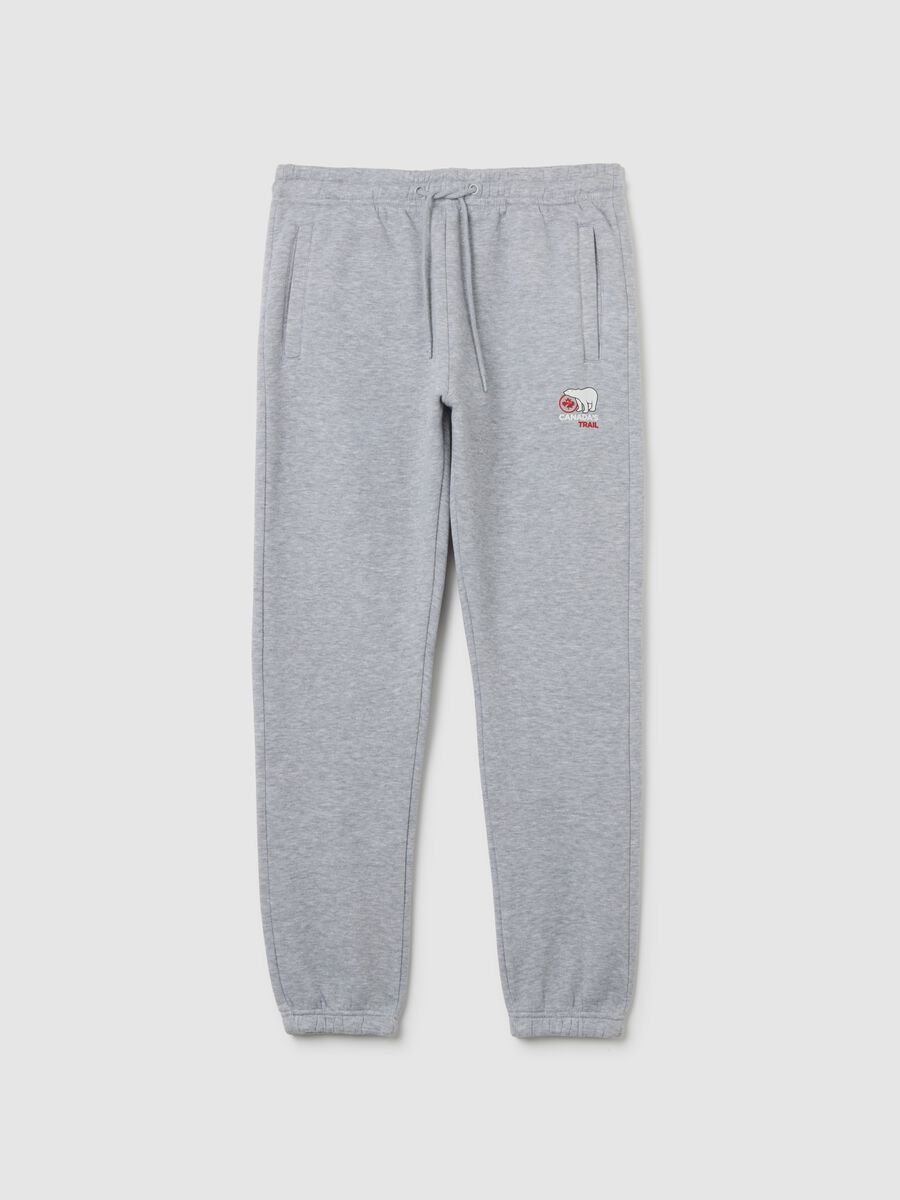 Grey jogger trousers in cotton blend_4