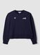 Blue cotton-blend crew-neck sweatshirt with print_4