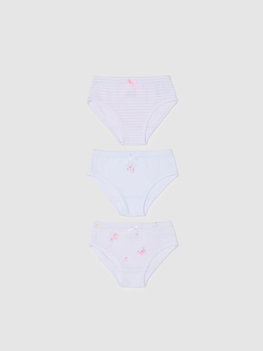 Girls' cotton white tripack briefs in regular fit_0