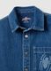 Blue denim regular fit kids' shirt with Spiderman print_2