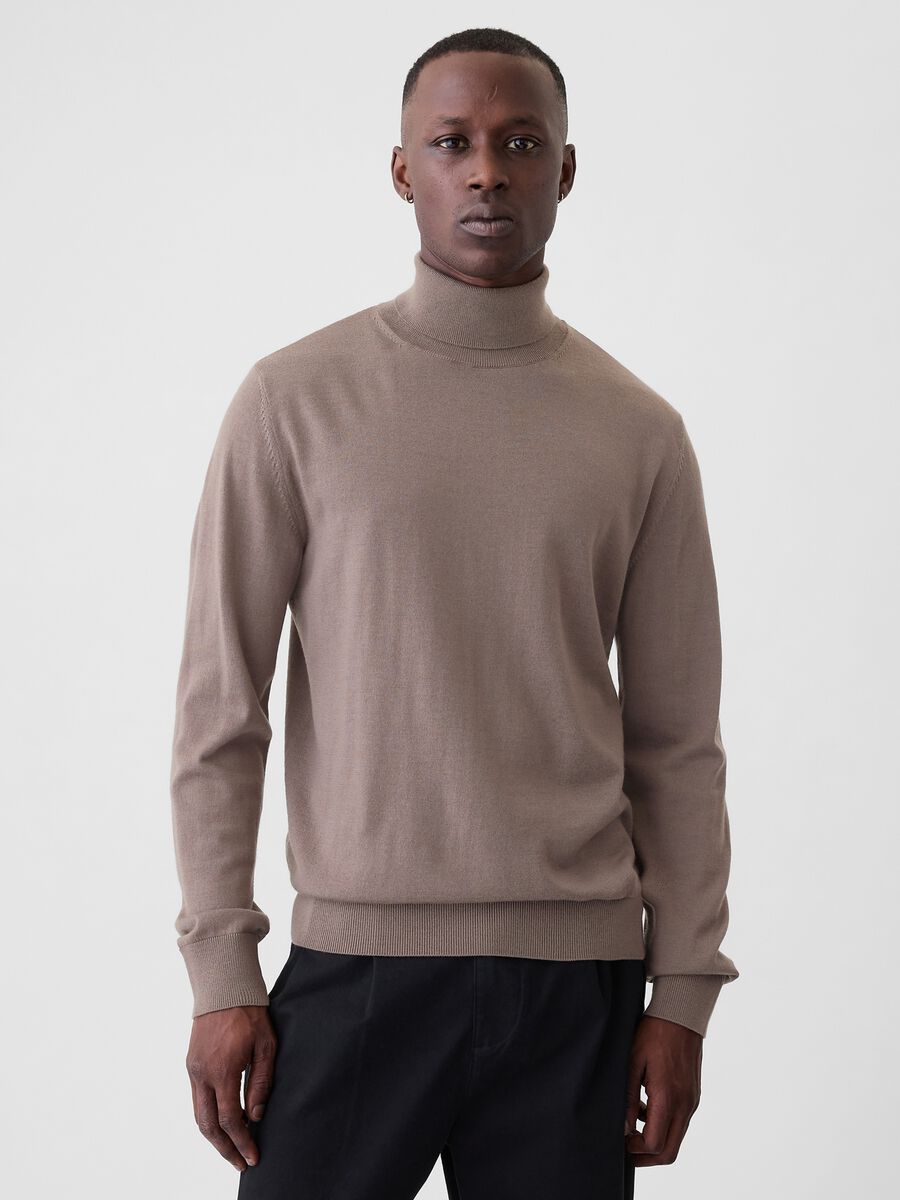 Merino wool pullover with high neck_0