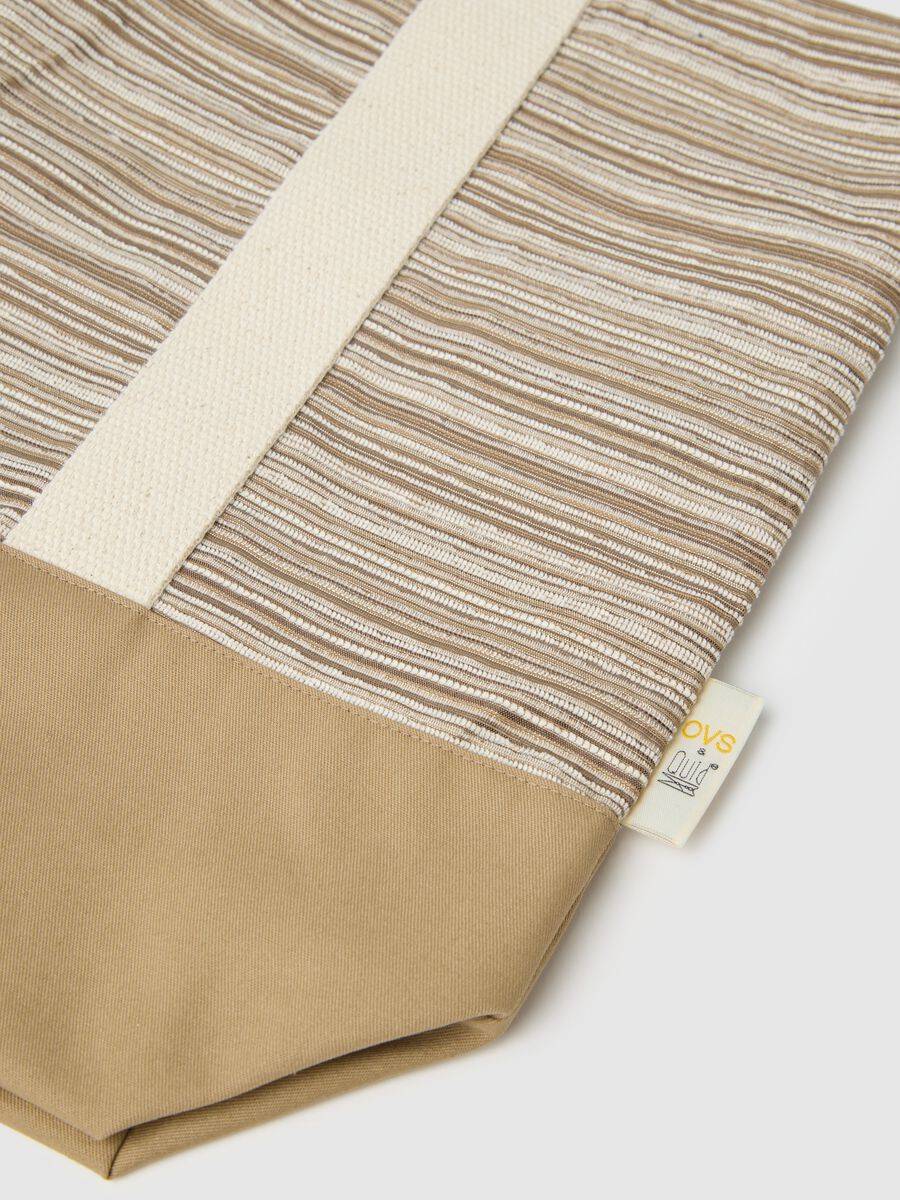 Women's Beige Handbag with Striped Details QUID_1