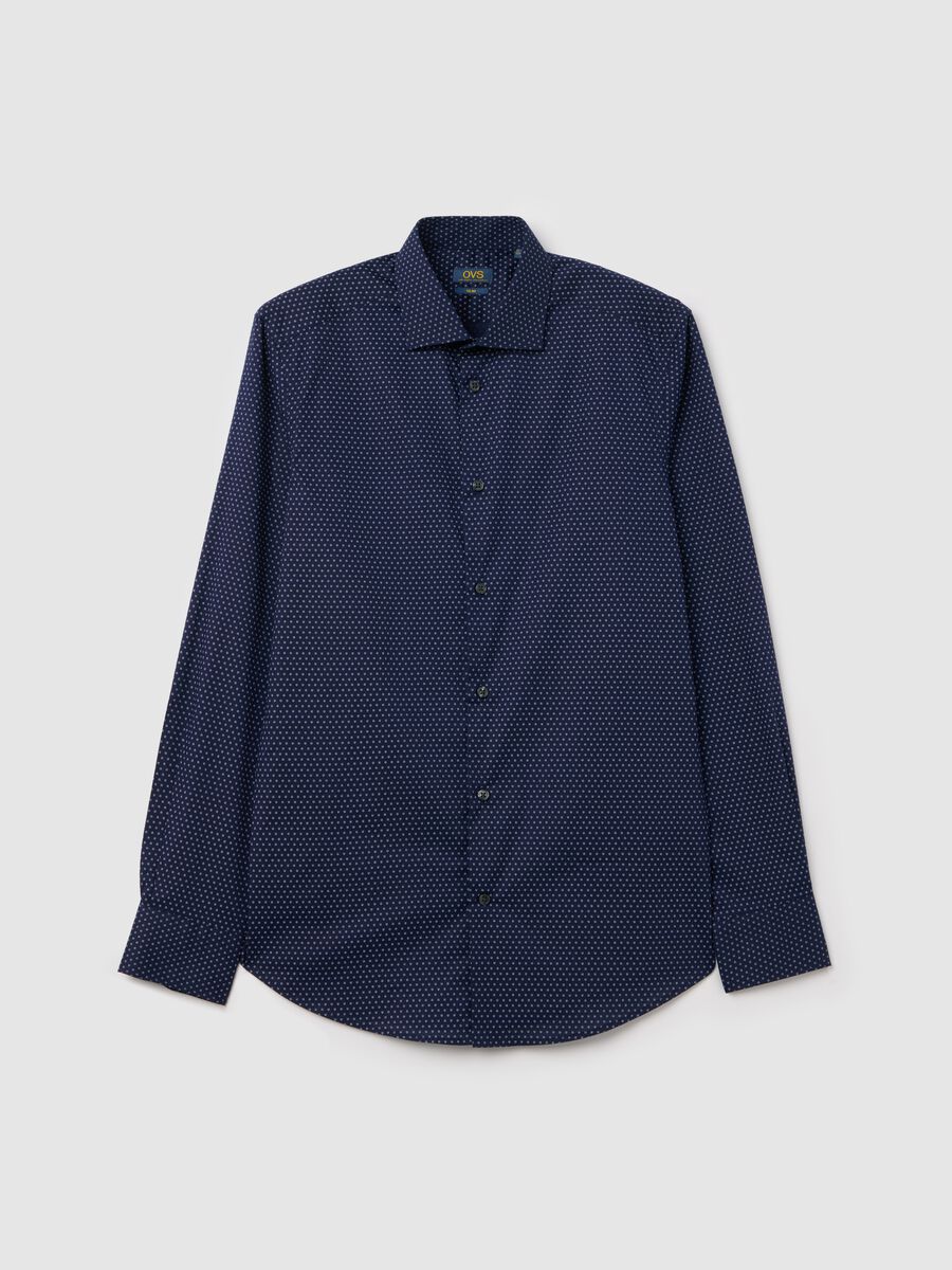 Slim-fit shirt with micro pattern_4