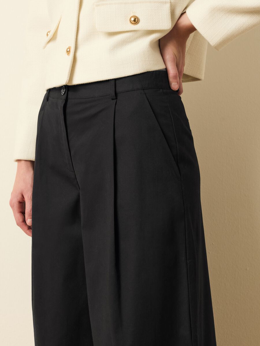 Wide-leg trousers with darts_0