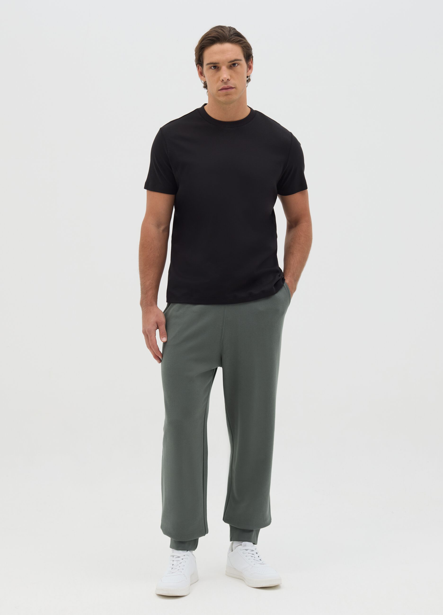 Cotton joggers with drawstring