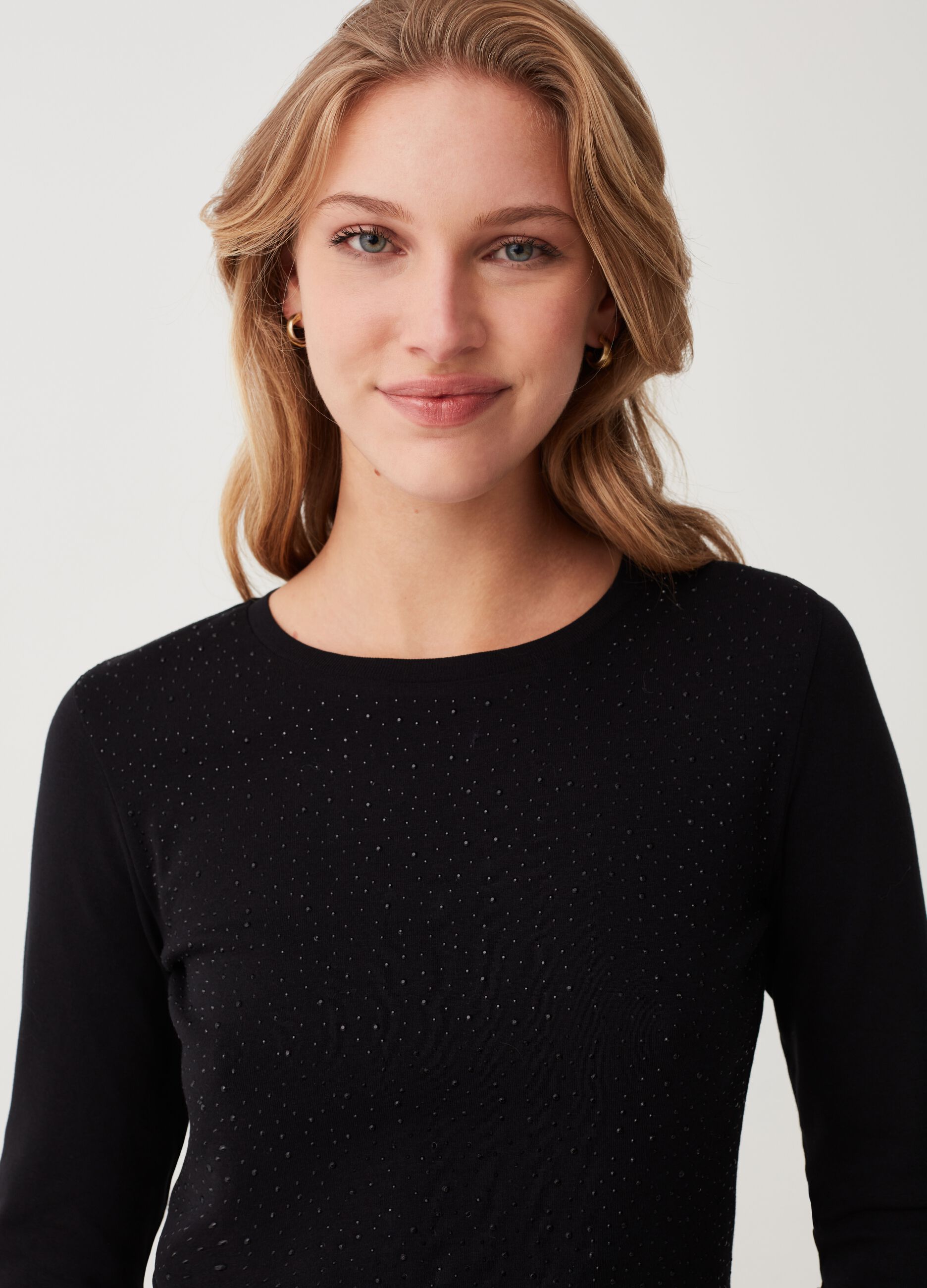 OVS T-shirt a maniche lunghe con strass