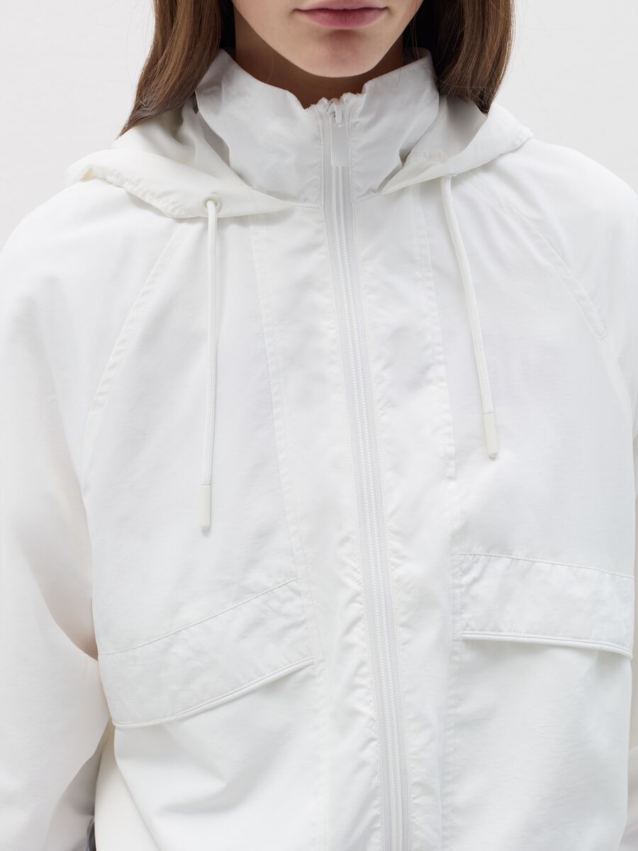 Full-zip sweatshirt in nylon with hood_1