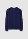Blue regular fit pure cotton sweater_4