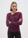 Maglia viola vinaccia elasticizzata a maniche lunghe_1