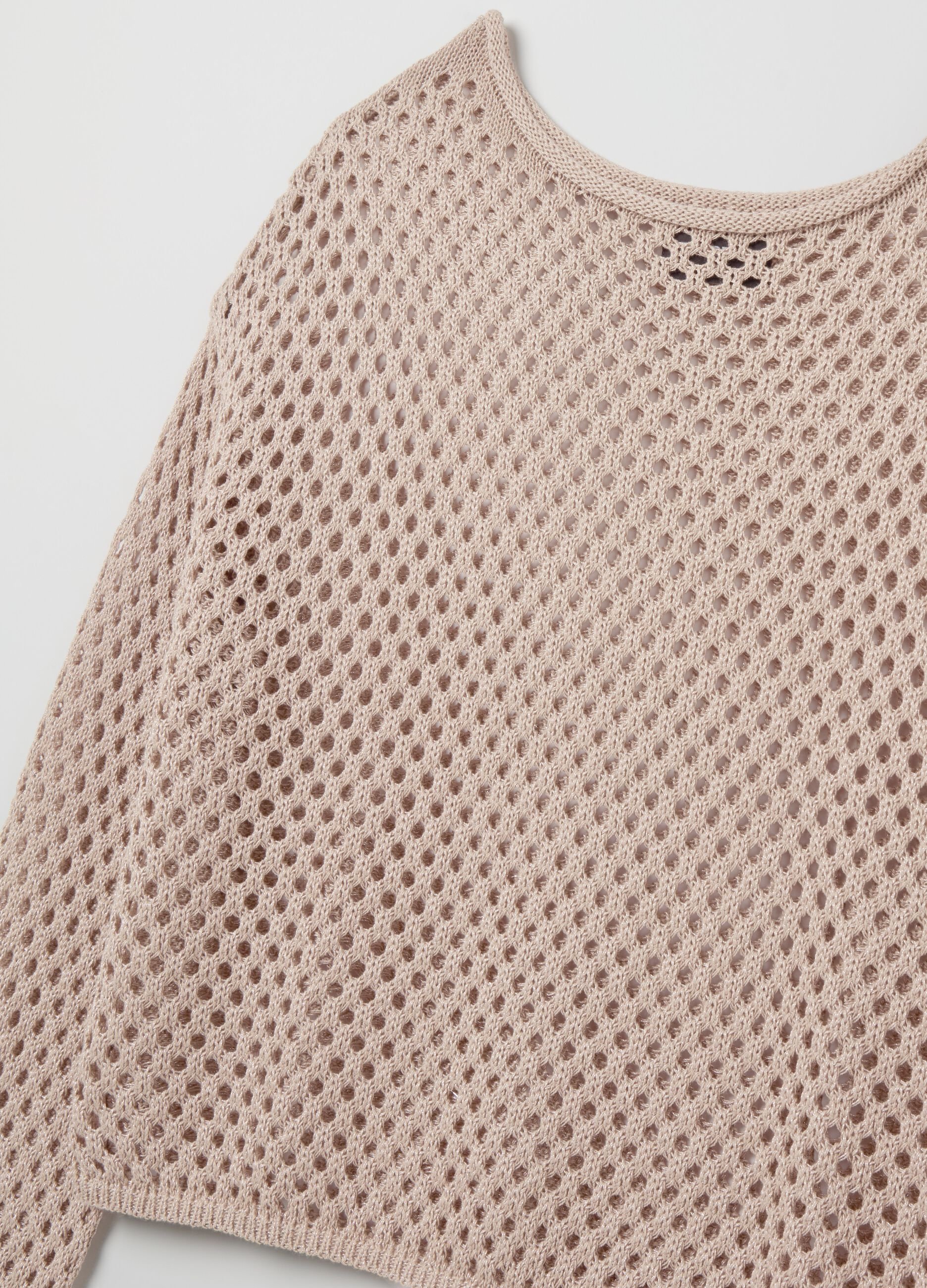 Open stitch top in lurex