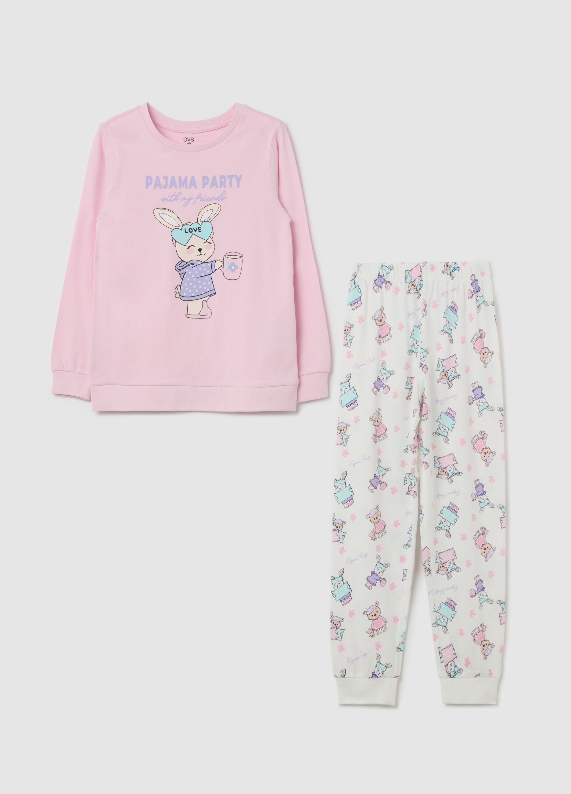 "Pajama party with my friends" pyjamas in organic cotton