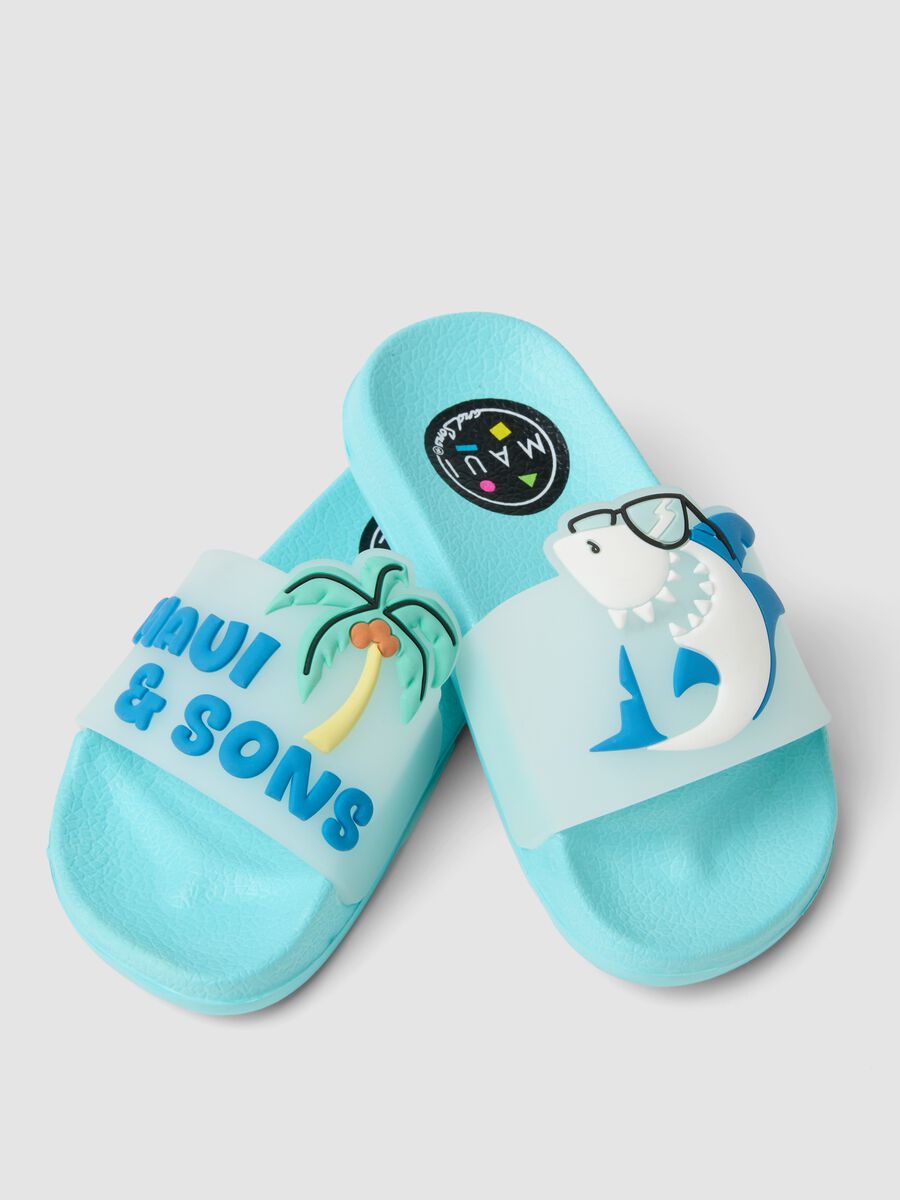Kids' Blue Sandals with Summer Decorations_2