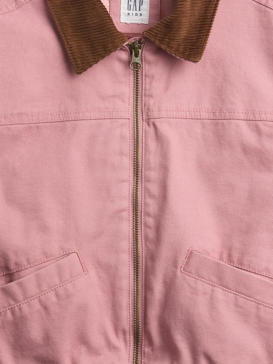 Pink cotton jacket with contrasting collar_2