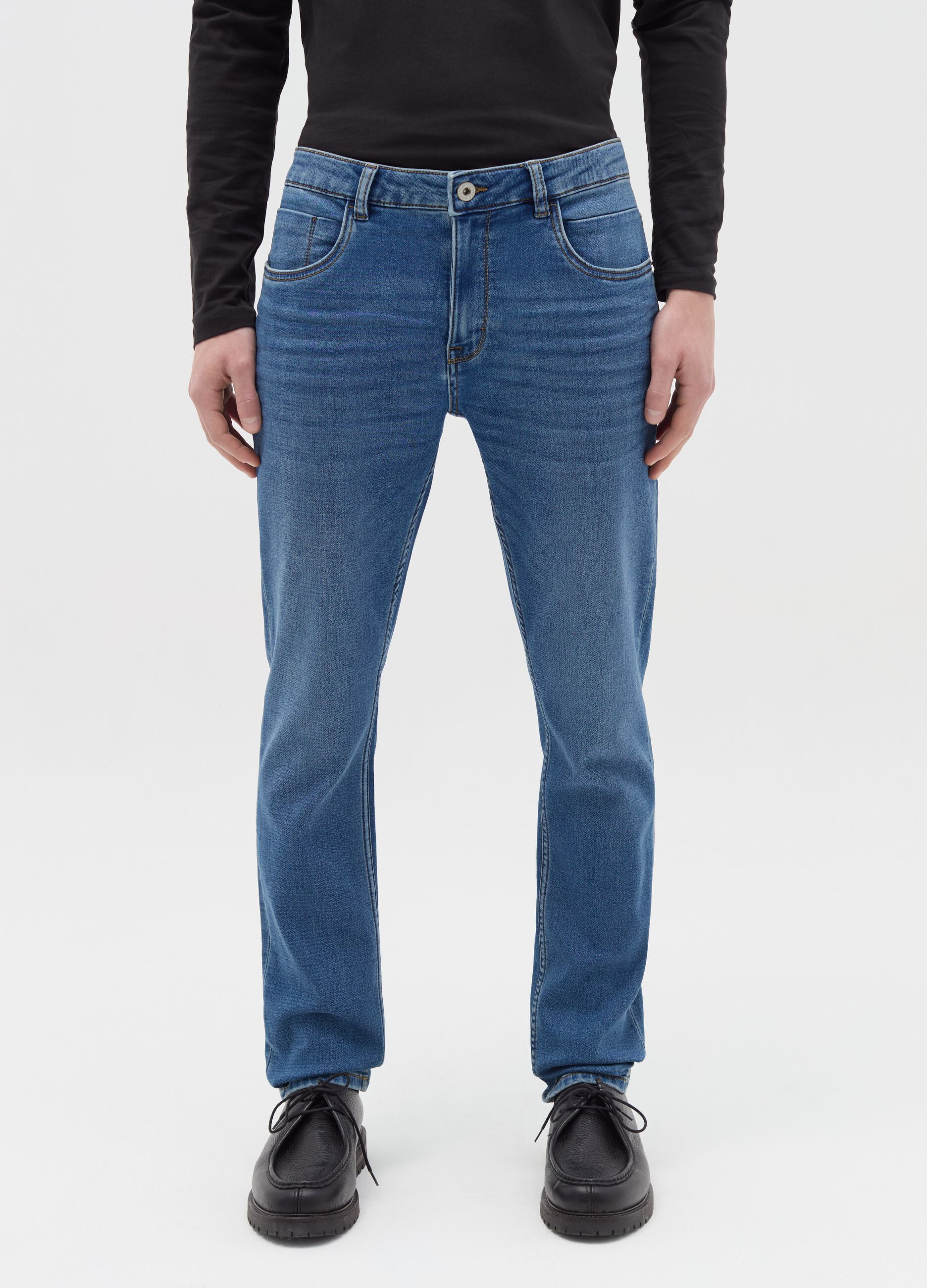 Jeans skinny fit con scoloriture