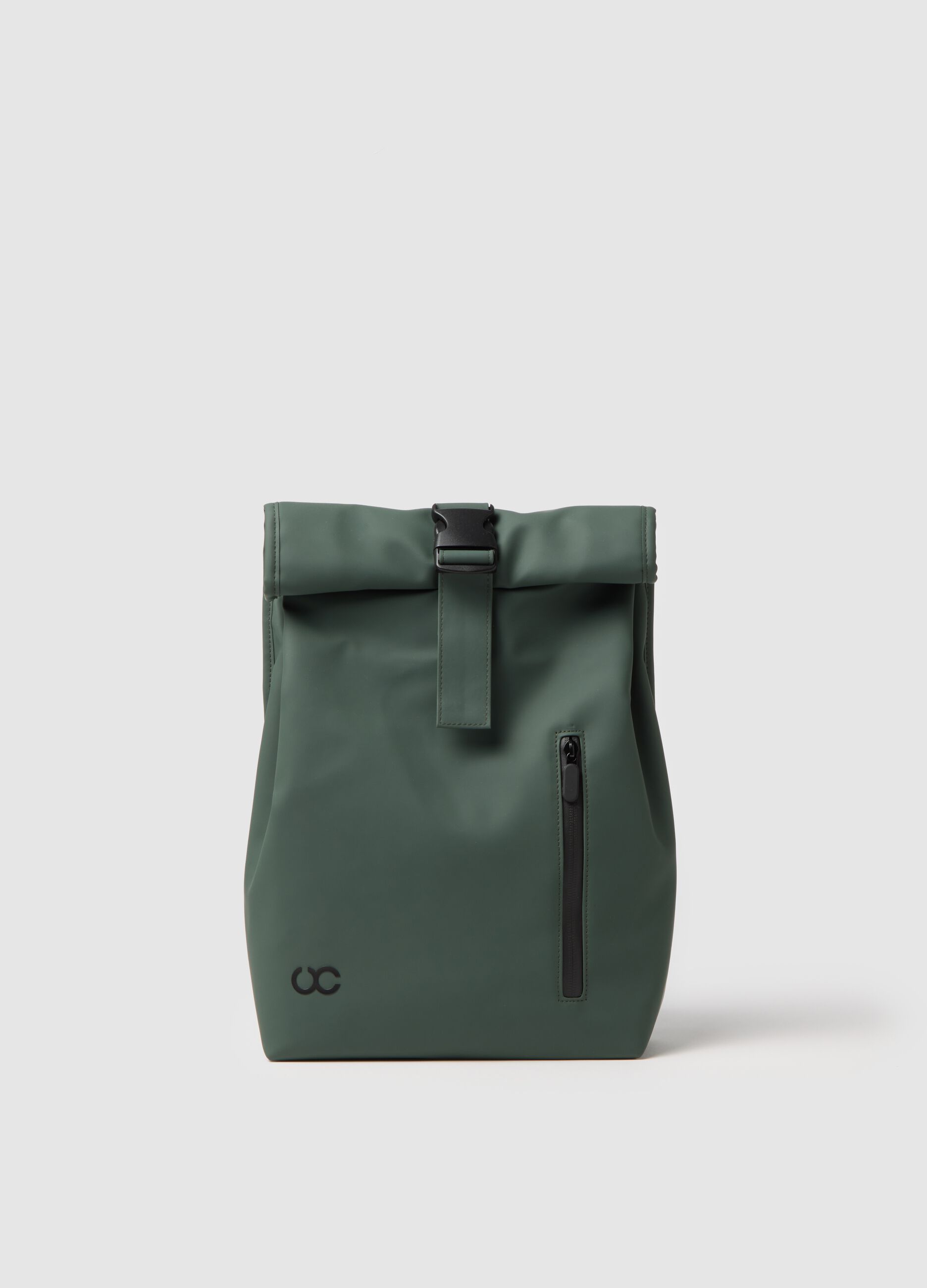 Zaino verde con chiusura a clip