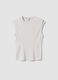 White ribbed stretch-modal fitted T-shirt ALTAVIA STUDIO_5