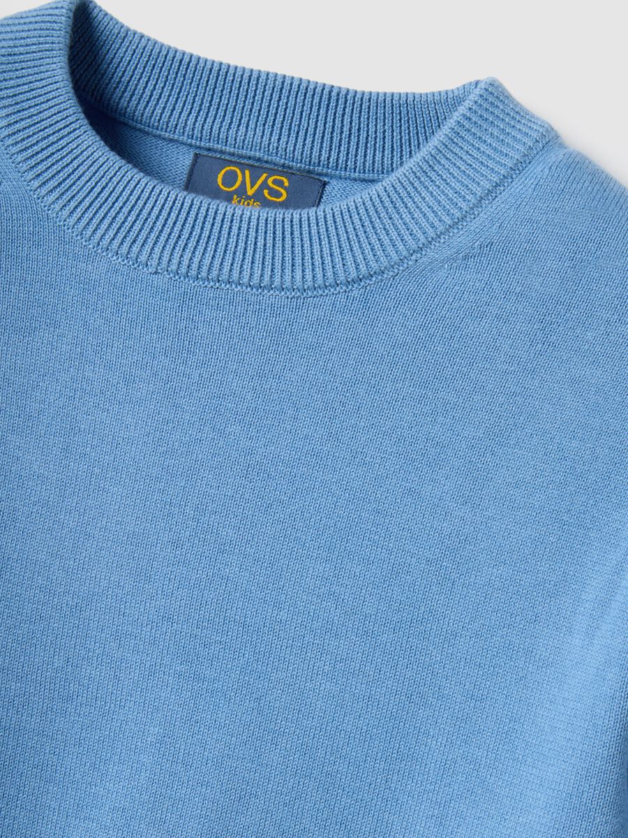 Blue children's pure cotton crew neck jumper regular fit_2