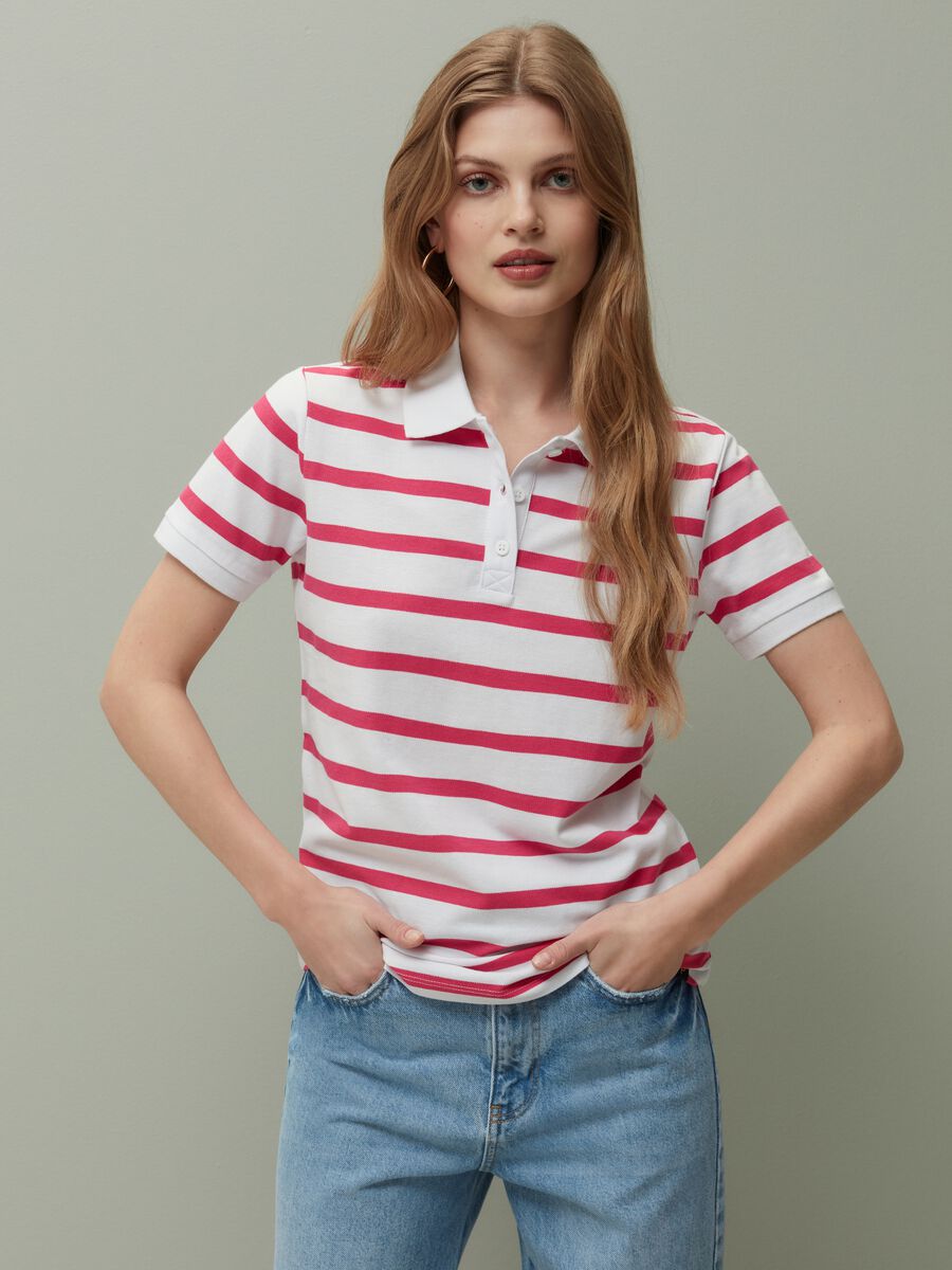 Striped pique polo shirt_3