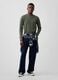 Green long-sleeve stretch cotton top with GAP logo_1