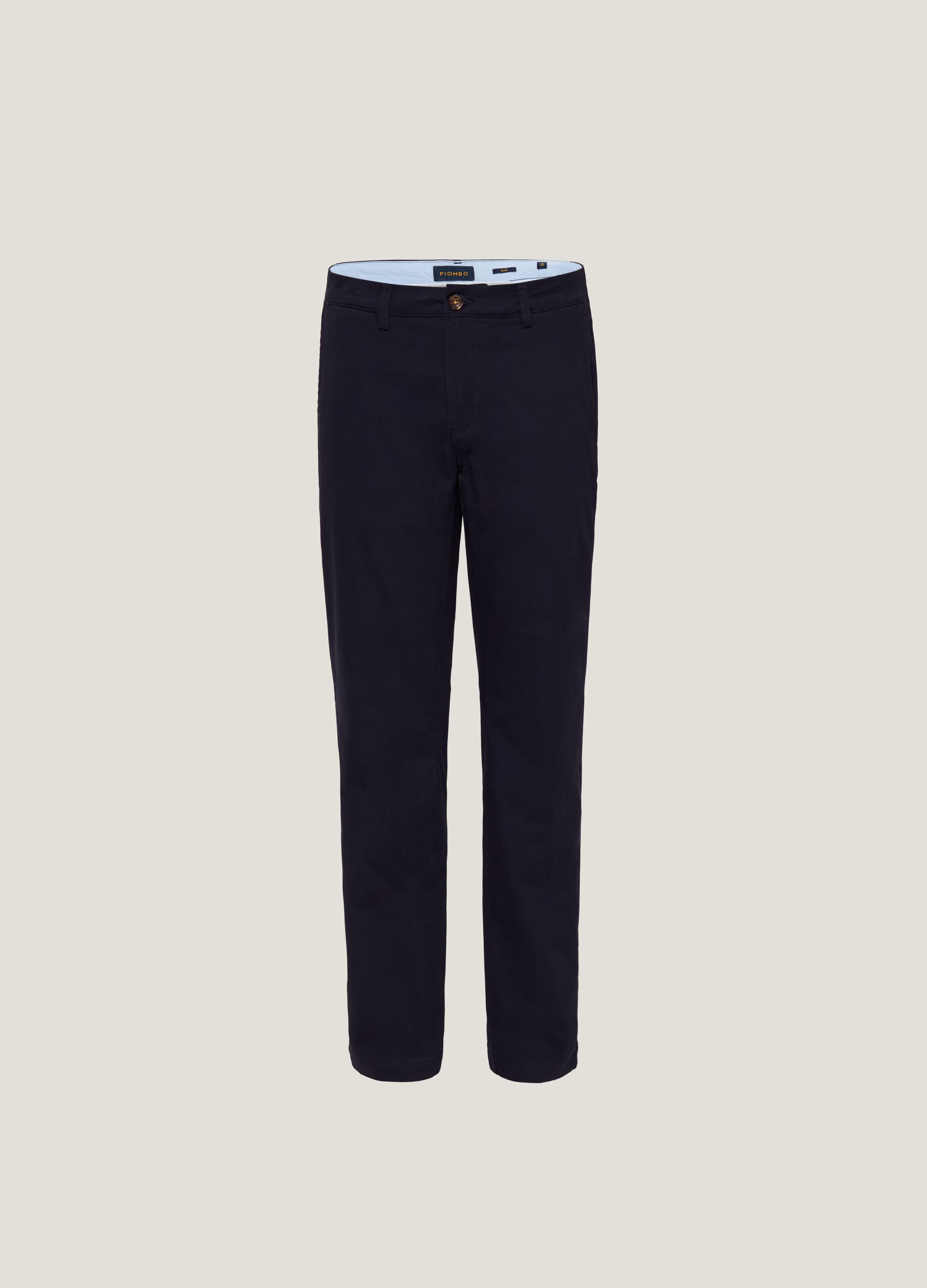 Slim-fit, stretch cotton trousers