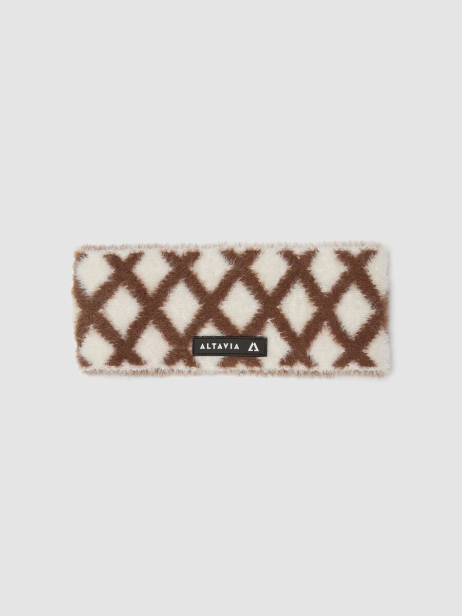 White geometric-print headband ALTAVIA WITH DEBORAH COMPAGNONI_0