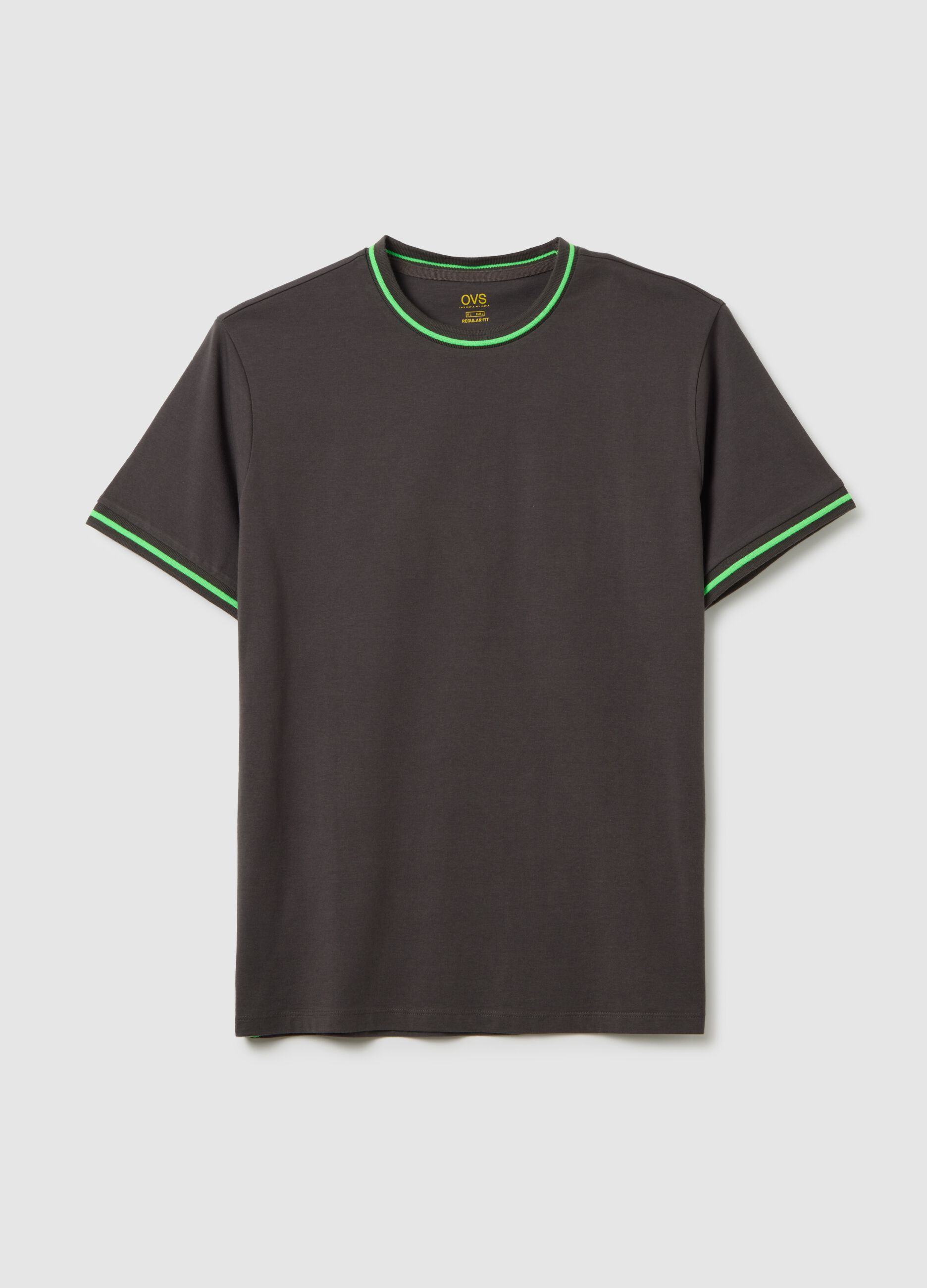 Men's grey regular fit pure cotton t-shirt